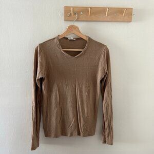 Classic Long Sleeve Regen Silk Noil Jersey - Tea, Medium